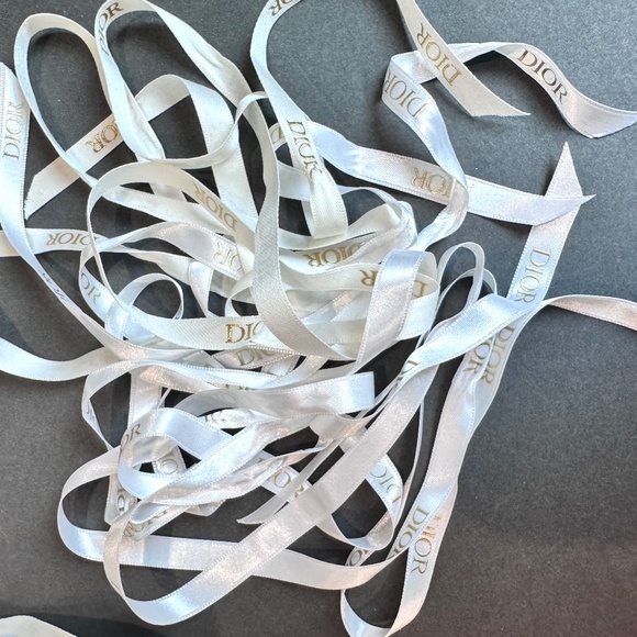 Dior White & Navy Satin Branded Ribbons - Picture 5 of 5